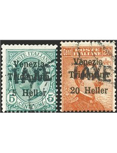 Terre Redente - Trentino Alto Adige - Bolzano 3 - 1918/19 - Venezia Tridentina 5 h. e 20 h. con soprast. "TAXE", serie n° BZ3 31