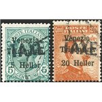 Terre Redente - Trentino Alto Adige - Bolzano 3 - 1918/19 - Venezia Tridentina 5 h. e 20 h. con soprast. "TAXE", serie n° BZ3 31