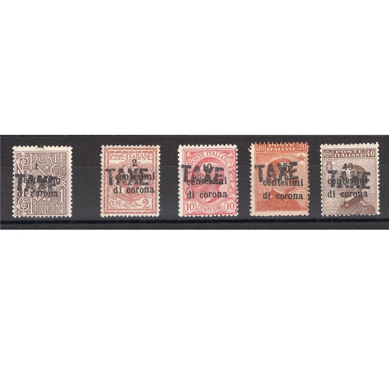 Terre Redente - Trentino Alto Adige - Bolzano 3 - 1918/19 - Francobolli di Trento e Trieste 4 val. con soprast. "TAXE", serie n°