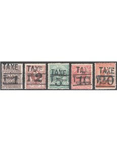 Terre Redente - Trentino Alto Adige - Bolzano 3 - 1918/19 - Francobolli di Trento e Trieste 5 val. con soprast. "TAXE", e "T" se