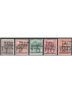 Terre Redente - Trentino Alto Adige - Bolzano 3 - 1918/19 - Francobolli di Trento e Trieste 5 val. con soprast. "TAXE" e "T", se