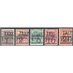 Terre Redente - Trentino Alto Adige - Bolzano 3 - 1918/19 - Francobolli di Trento e Trieste 5 val. con soprast. "TAXE" e "T", se