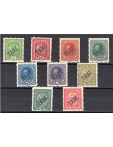 Terre Redente - Trentino Alto Adige - Bolzano 3 - 1918/19 - Francobolli di Austria con soprast. "TAXE" in nero, serie n° 36/44. 