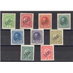 Terre Redente - Trentino Alto Adige - Bolzano 3 - 1918/19 - Francobolli di Austria con soprast. "TAXE" in nero, serie n° 36/44. 