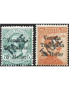 Terre Redente - Trentino Alto Adige - Bolzano 3 - 1918/19 - Venezia Tridentina con soprast. "TAXE", serie n° BZ3 45/46. Cert.: B