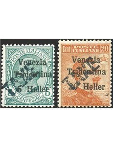 Terre Redente - Trentino Alto Adige - Bolzano 3 - 1918/19 - Venezia Tridentina con soprast. "TAXE", serie n° BZ3 45/46. Cert.: B