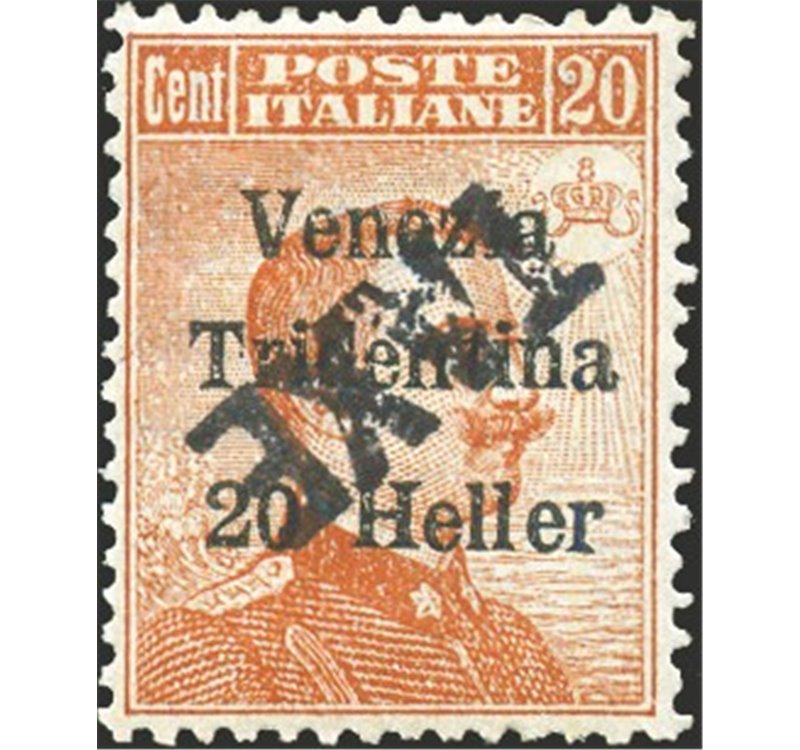 Terre Redente - Trentino Alto Adige - Bolzano 3 - 1918/19 - Venezia Tridentina 20 h. arancio con soprast. "TAXE" obliqua capovol