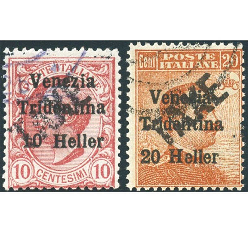 Terre Redente - Trentino Alto Adige - Bolzano 3 - 1918/19 - Venezia Tridentina con soprast. "TAXE", serie n° BZ3 45/45A-46 (3 va
