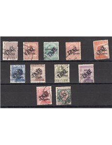 Terre Redente - Trentino Alto Adige - Bolzano 3 - 1918/19 - Francobolli di Trento e Trieste con soprast. "TAXE" in nero, serie n