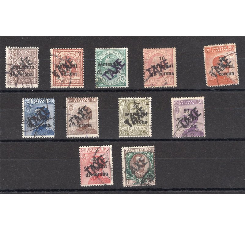 Terre Redente - Trentino Alto Adige - Bolzano 3 - 1918/19 - Francobolli di Trento e Trieste con soprast. "TAXE" in nero, serie n