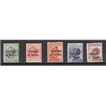 Terre Redente - Trentino Alto Adige - Bolzano 3 - 1918/19 - Francobolli di Trento e Trieste con soprast. "TAXE" in rosso, serie 