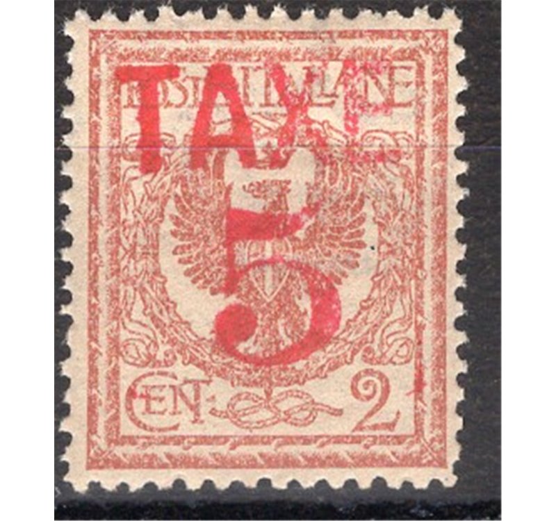 Terre Redente - Trentino Alto Adige - Bolzano 3 - 1918/19 -  Floreale 2 c. con soprast. "TAXE 5" in rosso, n° BZ3 76. Cert.: Bio