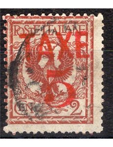 Terre Redente - Trentino Alto Adige - Bolzano 3 - 1918/19 -  Floreale 2 c. con soprast. "TAXE 5" in rosso, n° BZ3 76. Cert.: Bio