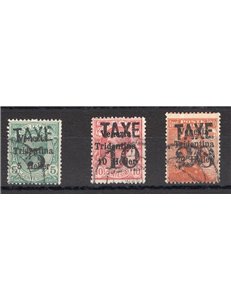 Terre Redente - Trentino Alto Adige - Bolzano 3 - 1918/19 - Venezia Tridentina con soprast. "TAXE" in nero, serie n° BZ3 77/79. 
