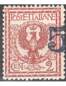 Terre Redente - Trentino Alto Adige - Bolzano 3 - 1918/19 -  Floreale 2 c. con soprast. "5" fortemente spostata, n° BZ3 86b. Cat