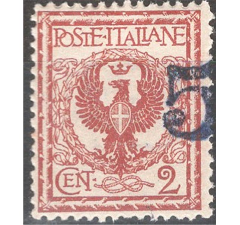 Terre Redente - Trentino Alto Adige - Bolzano 3 - 1918/19 -  Floreale 2 c. con soprast. "5" fortemente spostata, n° BZ3 86b. Cat