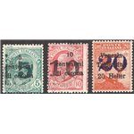 Terre Redente - Trentino Alto Adige - Bolzano 3 - 1918/19 - Trento e Trieste con soprast. azzurro nerastra, serie n° BZ3 91/93. 