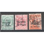 Terre Redente - Trentino Alto Adige - Bolzano 3 - 1918/19 - Trento e Trieste con soprast. azzurro nerastra, serie n° BZ3 91/93. 