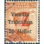 Terre Redente - Trentino Alto Adige - Bolzano 3 - 1918/19 - Venezia Tridentina 20 h. arancio con soprast. rossa di una "Z", n° B