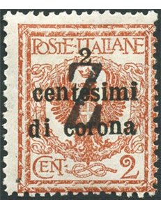 Terre Redente - Trentino Alto Adige - Bolzano 3 - 1918/19 - Venezia Tridentina 2 c. con soprast. in nero di una "Z", n° BZ3 99. 