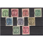 Terre Redente - Trentino Alto Adige - Bolzano 3 - 1918/19 - Francobolli d'Austria con soprast. “T” in nero, serie n° BZ3 100/108