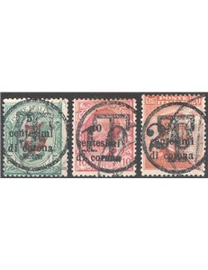 Terre Redente - Trentino Alto Adige - Bolzano 3 - 1918/19 - Trento e Trieste con 5 c. + 10 c. + 20 c. con soprast. in nero di un