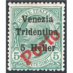 Terre Redente - Trentino Alto Adige - Bolzano 3 - 1919 - Venezia Tridentina 5 h. su 5 c. verde soprast. “PORTO”, n° BZ3 115. Cer