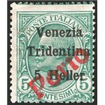 Terre Redente - Trentino Alto Adige - Bolzano 3 - 1919 - Venezia Tridentina 5 h. su 5 c. verde soprast. “PORTO”, n° BZ3 3 115. C