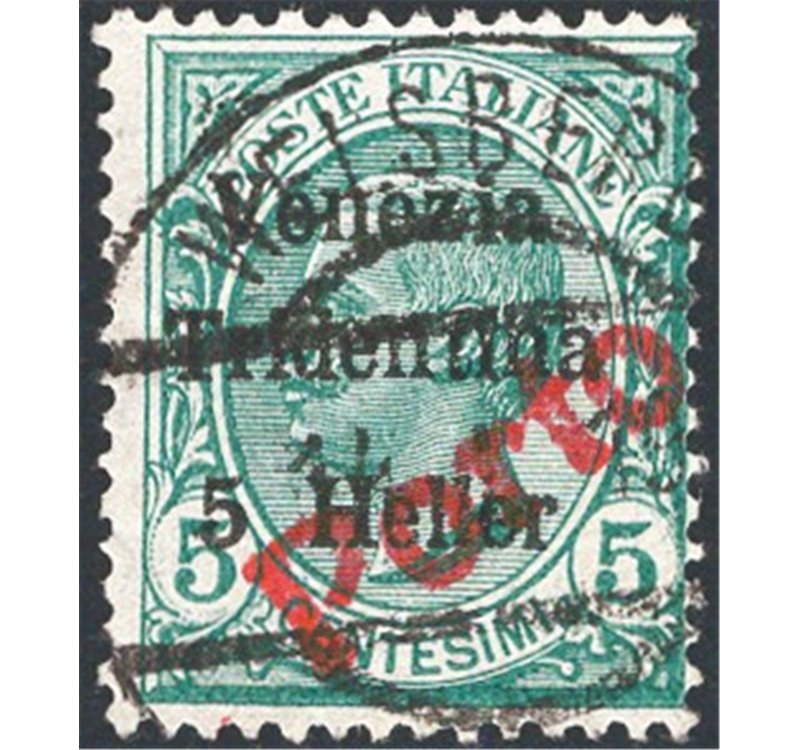 Terre Redente - Trentino Alto Adige - Bolzano 3 - 1919 - Venezia Tridentina 5 h. su 5 c. verde soprast. “PORTO”, n° BZ3 3 115. C