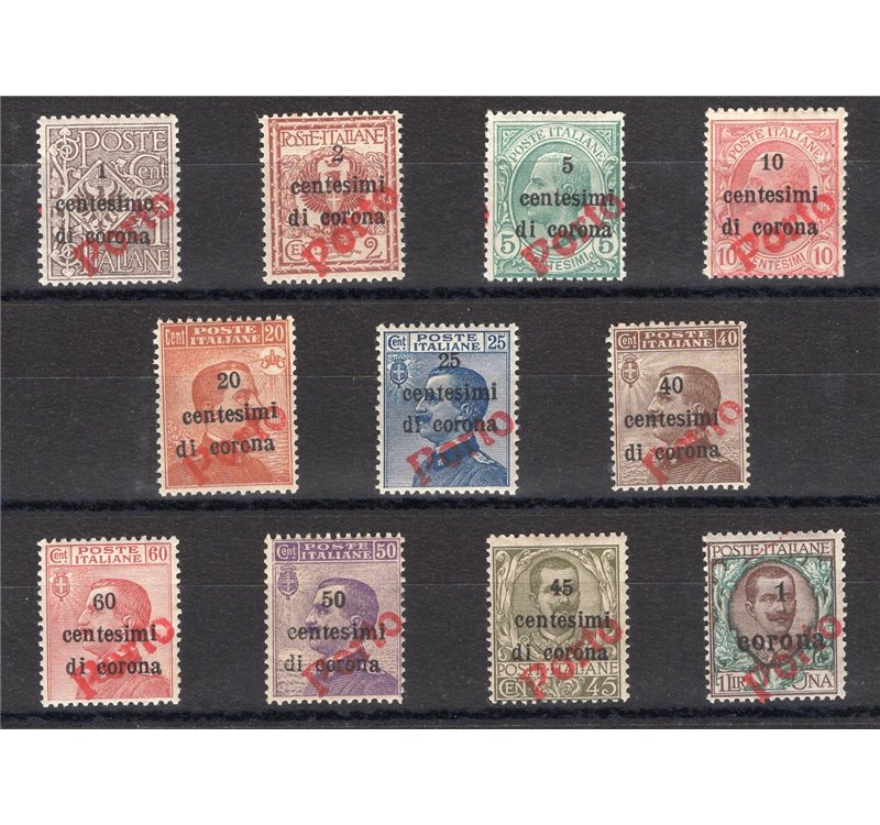 Terre Redente - Trentino Alto Adige - Bolzano 3 - 1919 - Trento e Trieste soprast. “PORTO” in rosso, serie n° BZ3 116/26. Cert.: