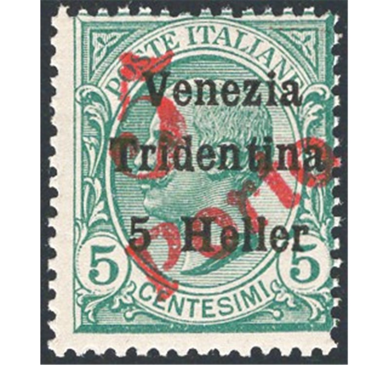 Terre Redente - Trentino Alto Adige - Bolzano 3 - 1919 - Floreale 5 h. su 5 c. verde con soprast. “5” a macchina e “PORTO” in di