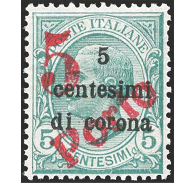 Terre Redente - Trentino Alto Adige - Bolzano 3 - 1919 - Floreale 5 c. su 5 c. verde con soprast. “5” a macchina e “PORTO” in di