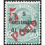 Terre Redente - Trentino Alto Adige - Bolzano 3 - 1919 - Floreale 5 c. su 5 c. verde con soprast. “5” a macchina e “PORTO” in di