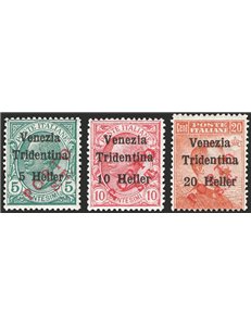 Terre Redente - Trentino Alto Adige - Bolzano 3 - 1918/19 - Venezia Tridentina soprast. in rosso “Porto S.T.”, serie n° BZ3 130/