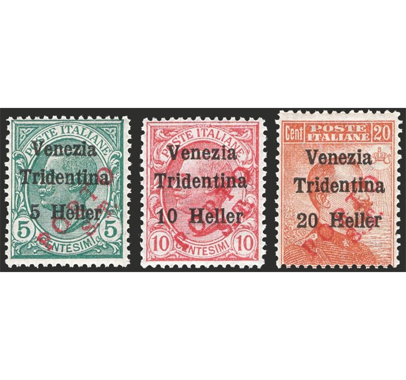 Terre Redente - Trentino Alto Adige - Bolzano 3 - 1918/19 - Venezia Tridentina soprast. in rosso “Porto S.T.”, serie n° BZ3 130/