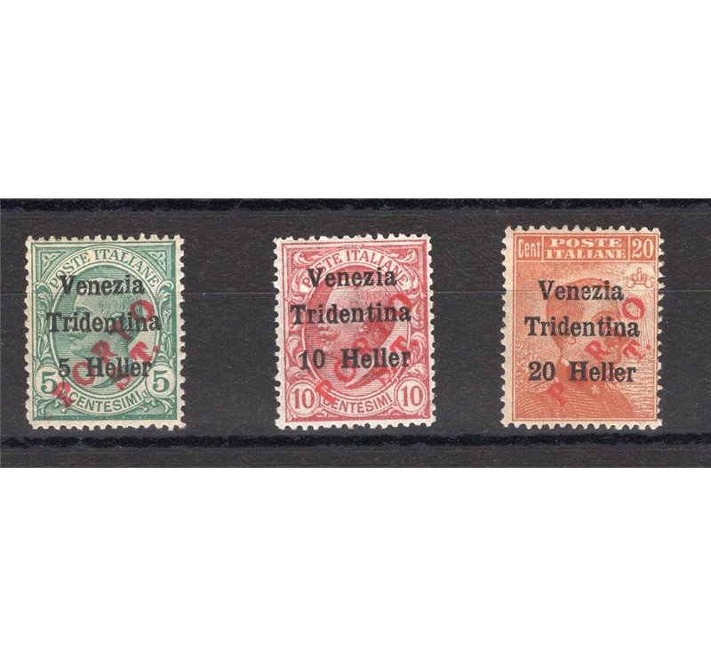 Terre Redente - Trentino Alto Adige - Bolzano 3 - 1918/19 - Venezia Tridentina soprast. in rosso "Porto S.T.", serie n° BZ3 130/