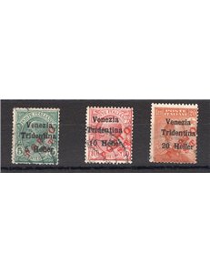 Terre Redente - Trentino Alto Adige - Bolzano 3 - 1918/19 - Venezia Tridentina soprast. in rosso "Porto S.T.", serie n° BZ3 130/