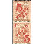 Terre Redente - Trentino Alto Adige - Bolzano 3 - 1918/19 - Floreale verticale del 2 c. con soprast. in rosso "5" e "Porto S.T."