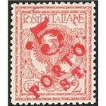 Terre Redente - Trentino Alto Adige - Bolzano 3 - 1919 - Floreale 2 c. con soprast. “5 PORTO ST”, n° BZ3 149. Cert.: Biondi. Cat