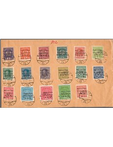 Terre Redente - Venezia Giulia - 1918 - Lettera filatelica non viaggiata affrancata con serie completa n° 1/17, annullata ad Abb