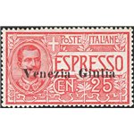 Terre Redente - Venezia Giulia - 1919 - Espressi 25 c. soprast., n° 1 con ottima centratura. Cert.: IC. Cat. € 1.500 (**)