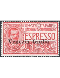 Terre Redente - Venezia Giulia - 1919 - Espressi 25 c. soprast., n° 1. Cert.: IC. Cat. € 800 (**)