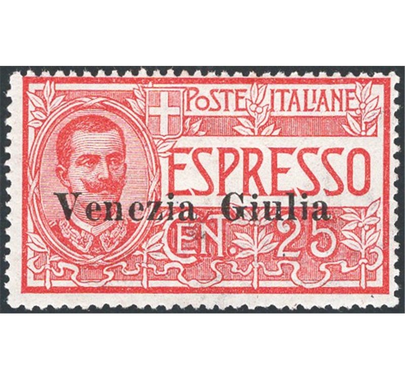 Terre Redente - Venezia Giulia - 1919 - Espressi 25 c. soprast., n° 1. Cert.: IC. Cat. € 800 (**)