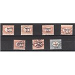 Terre Redente - Venezia Giulia - 1918 - Segnatasse soprast., serie n° 1/7. Cert.: Biondi. Cat. € 2.000 (U)