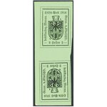 Terre Redente - Merano - 1918 - Stemma comunale tete-beche del 2 h. verde chiaro in rettangolo su carta levigata e semilucida de