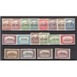 Terre Redente - Fiume - 1918/19 - Mietitori e Vedute, la serie n° 4/21 con le soprast. più comuni. Cat. € 1.700 (*)