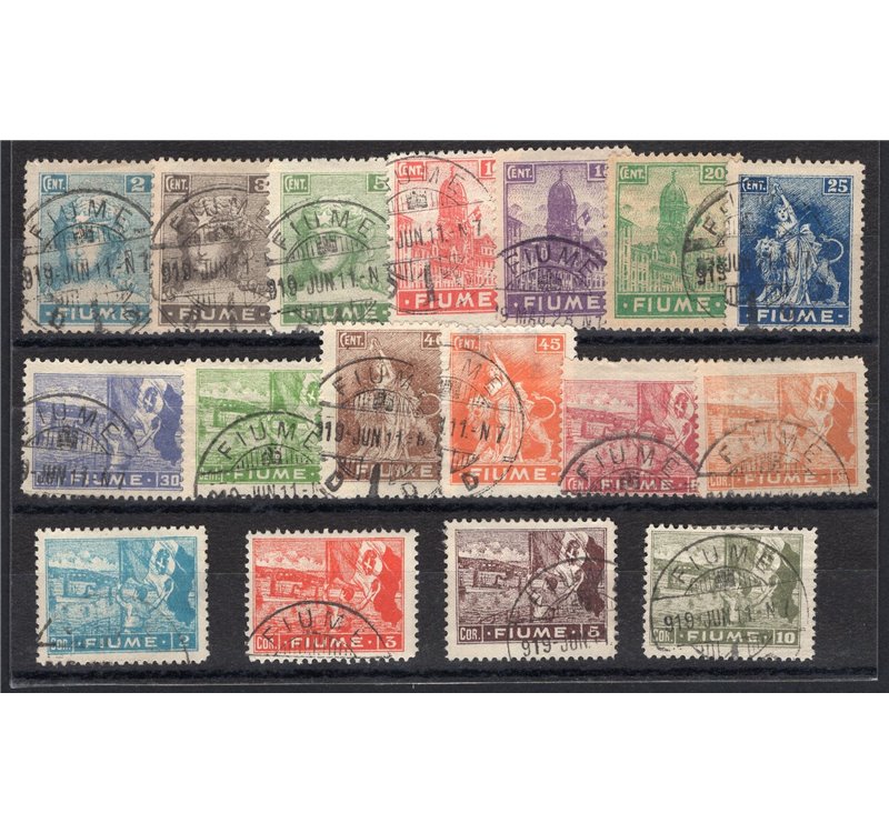 Terre Redente - Fiume - 1919 - Allegorie e vedute, serie n° 32/48. Cat. € 280 (U)