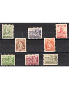 Terre Redente - Fiume - 1919 - Allegorie e vedute, serie n° 49/56. Cat. € 250 (**)