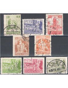 Terre Redente - Fiume - 1919 - Allegorie e vedute, serie n° 49/56. Cat. € 70 (U)