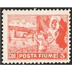 Terre Redente - Fiume - 1919 - Allegorie 3 corone vermiglio dent. 11½, non catalogato (n° 60). Cert.: IC (**)